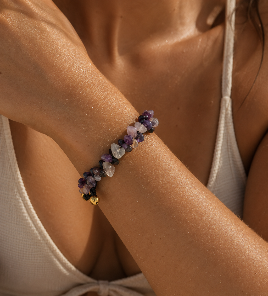 Raw Amethyst Stone Bracelet