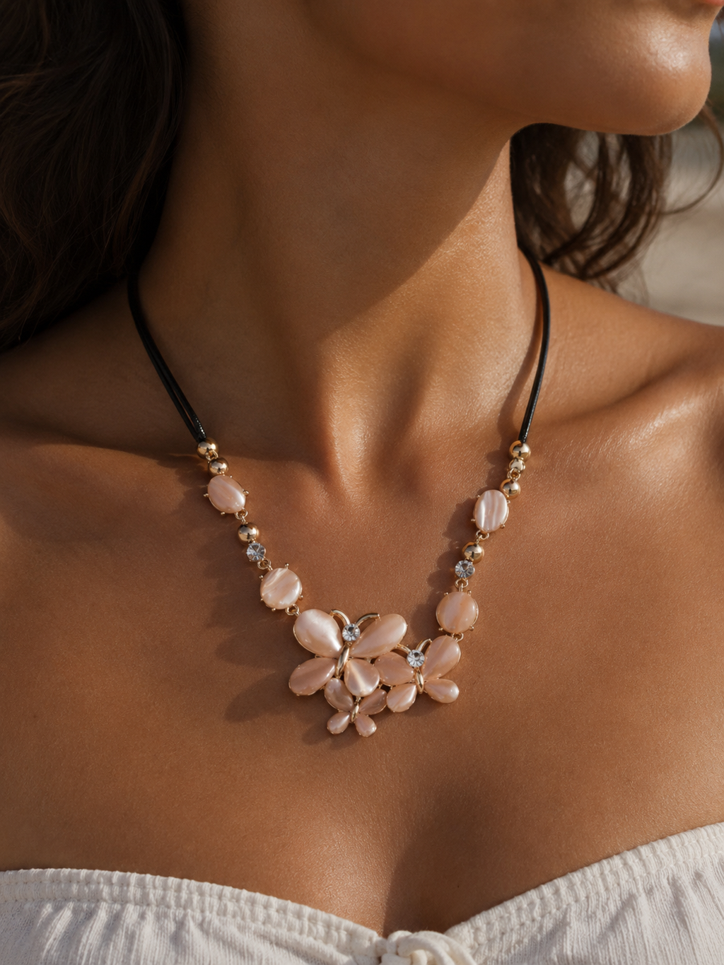 Elegant Butterfly Trio Necklace