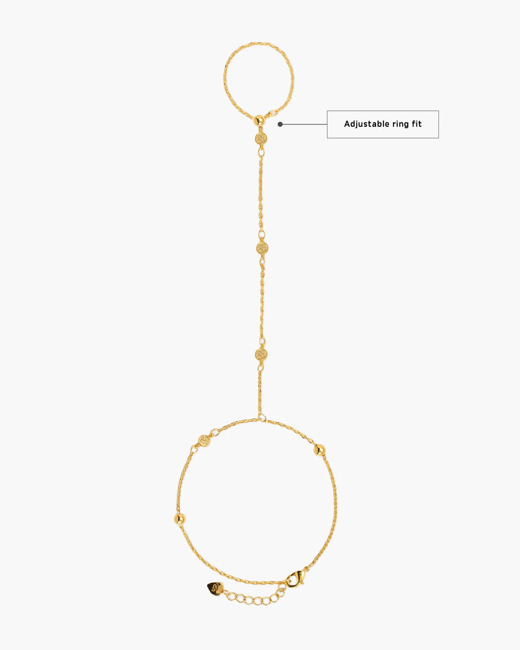 Golden Hojas Coin Hand Chain Bracelet
