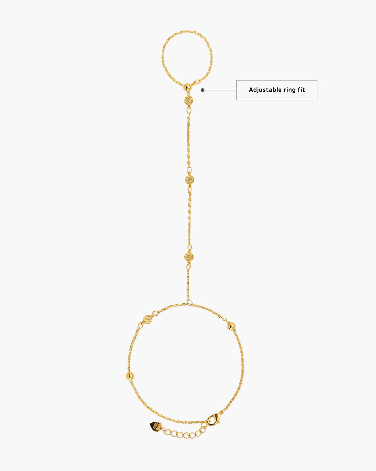 Golden Hojas Coin Hand Chain Bracelet